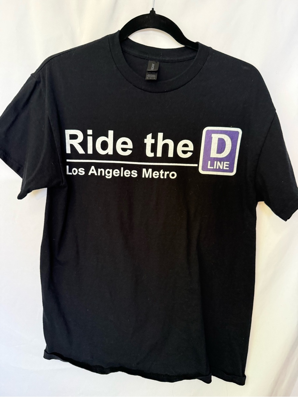 Los Angeles Metro 'Ride the D Line' Black Graphic Tee Unisex Medium